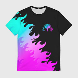 Мужская футболка Король и Шут неоновый огонь