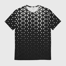 Мужская футболка Геометрический градиент - чёрно-белый