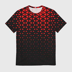 Мужская футболка Геометрический градиент - чёрно-красный