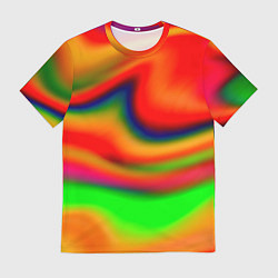 Мужская футболка Неоновые разводы краски