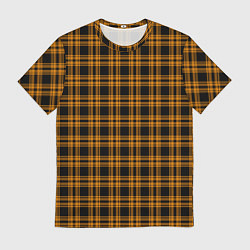 Мужская футболка Чёрно-жёлтый клетчатый