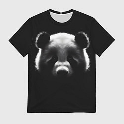 Мужская футболка Панда на черном фоне