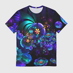 Мужская футболка Оптический фрактальный цветок