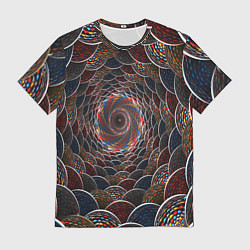 Мужская футболка Оптические волны абстракция