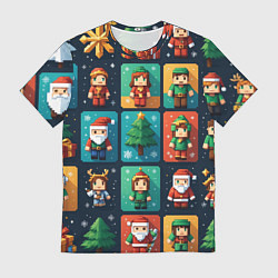Мужская футболка Minecraft с новогодний паттерн