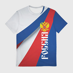 Мужская футболка Цвета флага России и герб