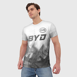 Футболка мужская BYD - white gradient посередине, цвет: 3D-принт — фото 2