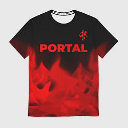 Футболка мужская Portal - red gradient посередине, цвет: 3D-принт