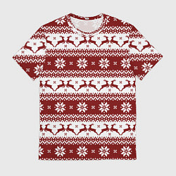 Мужская футболка Скандинавский узор с оленями