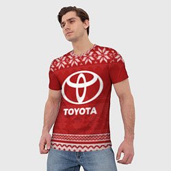 Футболка мужская Новогодний Toyota, цвет: 3D-принт — фото 2