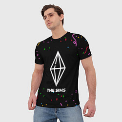 Футболка мужская The Sims конфети, цвет: 3D-принт — фото 2