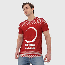 Футболка мужская Новогодний Demon Slayer, цвет: 3D-принт — фото 2