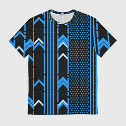 Футболка мужская Синие обои на чёрном фоне, цвет: 3D-принт
