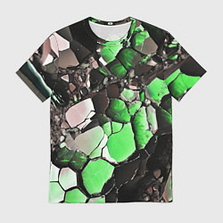 Мужская футболка Чёрно-зелёный камень