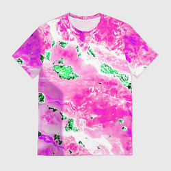 Футболка мужская Розово-зелёная абстракция, цвет: 3D-принт