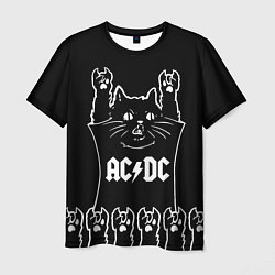 Футболка мужская AC DC: cat rock, цвет: 3D-принт