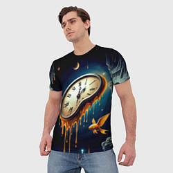 Футболка мужская Течение времени - сюрреализм, цвет: 3D-принт — фото 2
