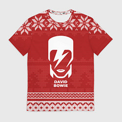Футболка мужская Новогодний David Bowie, цвет: 3D-принт