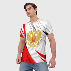 Футболка мужская Российский красный - герб, цвет: 3D-принт — фото 2