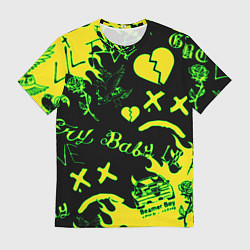 Мужская футболка Lil Peep кислотные автографы