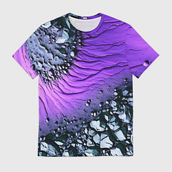 Футболка мужская Камни и фиолетовая земля, цвет: 3D-принт