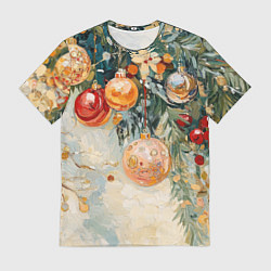 Футболка мужская Большие и маленькие новогодние шары, цвет: 3D-принт