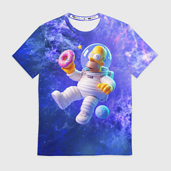 Футболка мужская Homer Simpson is a brave astronaut, цвет: 3D-принт