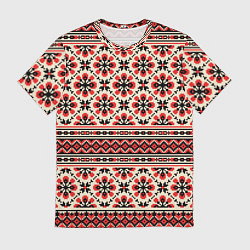 Футболка мужская Славянская обережная вышивка, цвет: 3D-принт