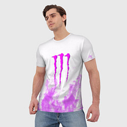 Футболка мужская Monster energy neon flame, цвет: 3D-принт — фото 2