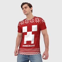 Футболка мужская Новогодний Minecraft, цвет: 3D-принт — фото 2