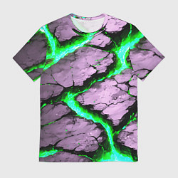 Мужская футболка Треснувший камень зелёный