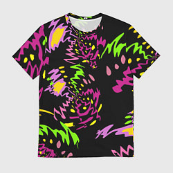 Мужская футболка Яркие абстрактные круги-зигзаги