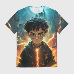 Футболка мужская Гарри Поттер магия, цвет: 3D-принт