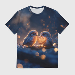 Футболка мужская Милые влюбленные совушки, цвет: 3D-принт