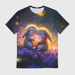 Футболка мужская Влюбленные зайчики, цвет: 3D-принт