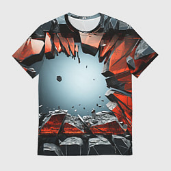 Мужская футболка Разбитые плиты из стекла