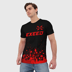 Футболка мужская Exeed - red gradient посередине, цвет: 3D-принт — фото 2