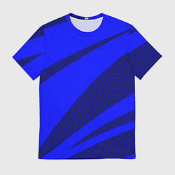 Футболка мужская Синий ультрамарин полосы абстракция, цвет: 3D-принт