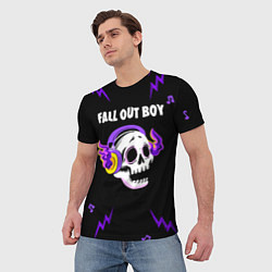 Футболка мужская Fall Out Boy неоновый череп, цвет: 3D-принт — фото 2