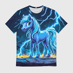 Футболка мужская Лошадка в разрядах молнии, цвет: 3D-принт