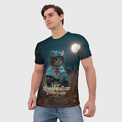 Футболка мужская Kingdom Come Deliverance 2 рыцарь котенок, цвет: 3D-принт — фото 2