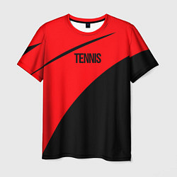 Футболка мужская Tennis красно-чёрный, цвет: 3D-принт