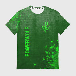 Футболка мужская Powerwolf - green gradient вертикально, цвет: 3D-принт