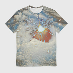 Футболка мужская Искрящийся мандарин на снегу, цвет: 3D-принт