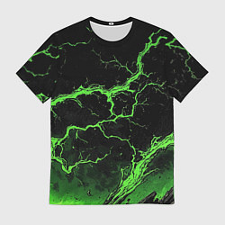 Мужская футболка Зеленая молния разлома