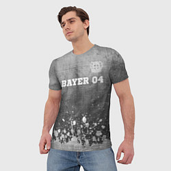Футболка мужская Bayer 04 - grey gradient посередине, цвет: 3D-принт — фото 2
