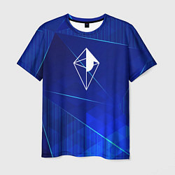 Футболка мужская No Mans Sky blue poly, цвет: 3D-принт