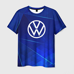 Футболка мужская Volkswagen blue poly, цвет: 3D-принт