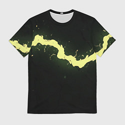 Мужская футболка Желтая трещина на черном