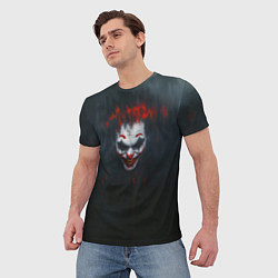 Футболка мужская Джокер в черном фоне, цвет: 3D-принт — фото 2